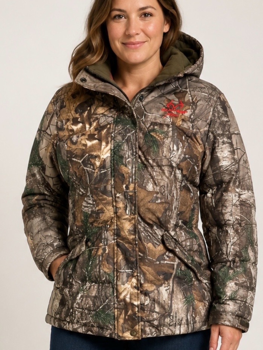 Realtree Xtra Women's Insulated Camouflage Hooded Jacket Large